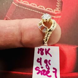 18K Solid Gold Wedding Ring 4Gr Size 7