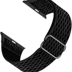 GZHISY Sport Bands Compatible with Apple Watch 38mm 40mm 42mm 44mm iWatch Series 6 5 SE 4 3 2 1 Strap, Women Men Nylon Solo Loop Adjustable Stretchy B