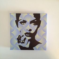 Blue yellow pop art canvas