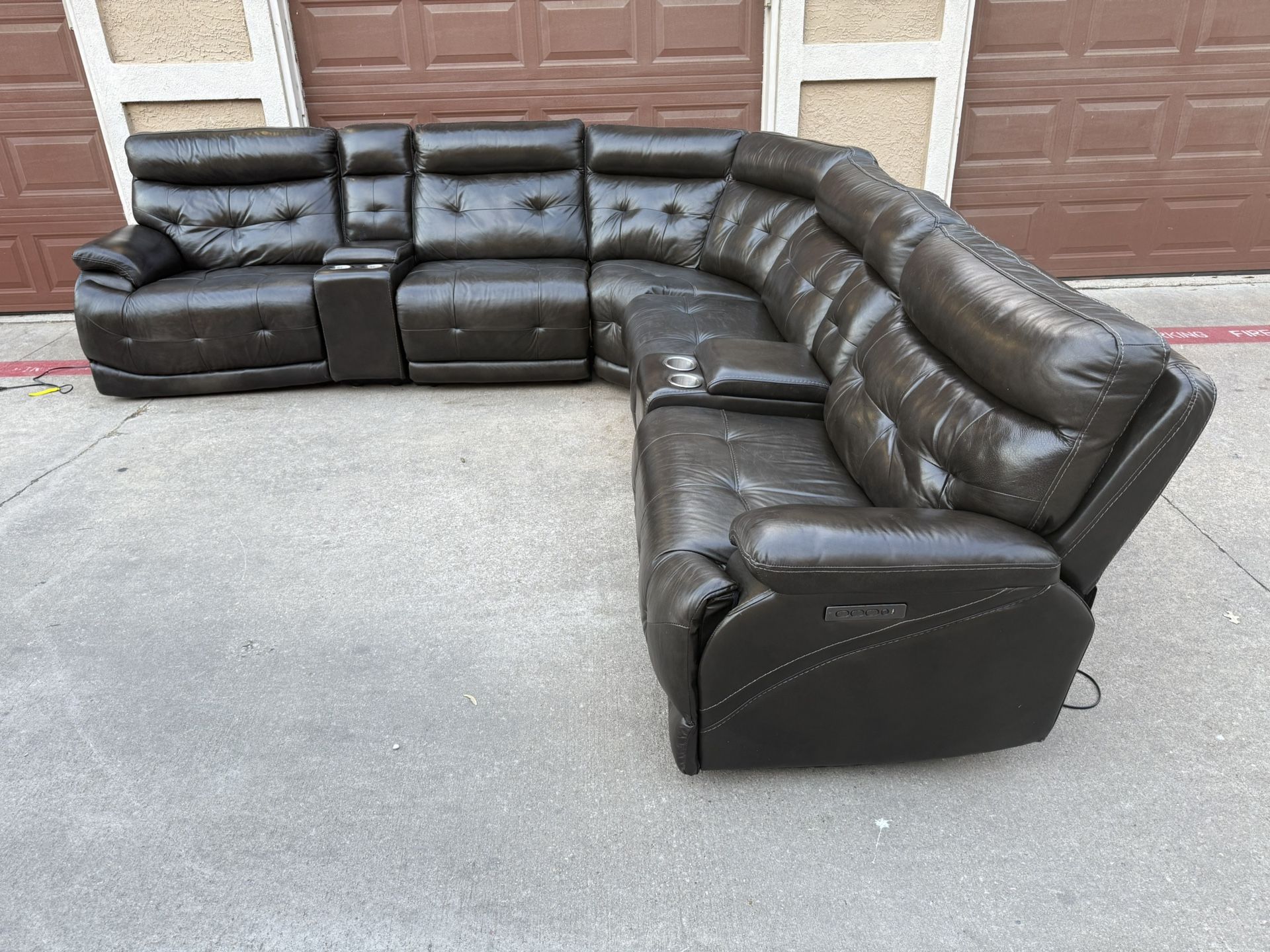 Leather Electric Reclining Sectional Couch