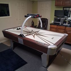 Air Hockey Table  Brown and Gray With White Top