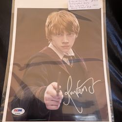 Rupert Grint Autographed 8x10 PSA Harry Potter