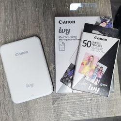 Canon Ivy Mini Photo Printer With Photo Paper