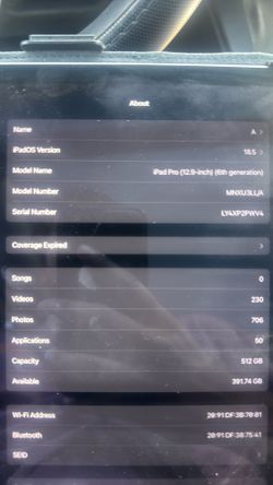 iPad Pro 12.9 6th gen M1 chip