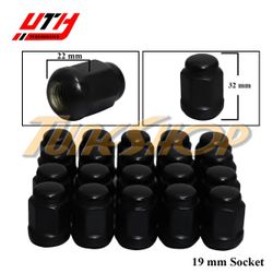20 HONDA ACURA BALL RADIUS SEAT STOCK OEM WHEELS LUG NUTS 12X1.5 19MM HEX BLACK