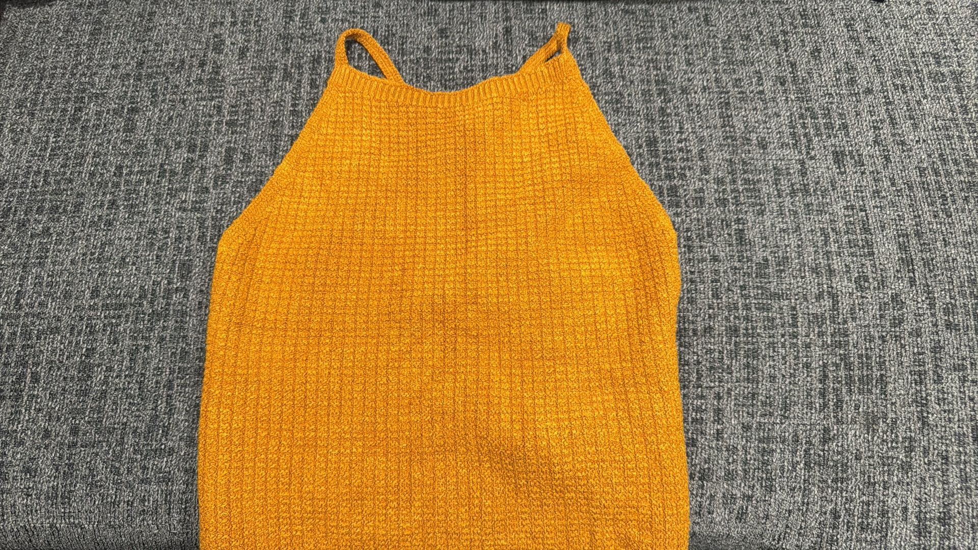 Halter Long Crop Top Cross Cross Back Size Medium