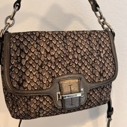  Coach Taylor Snake Print Flap Purse F26036