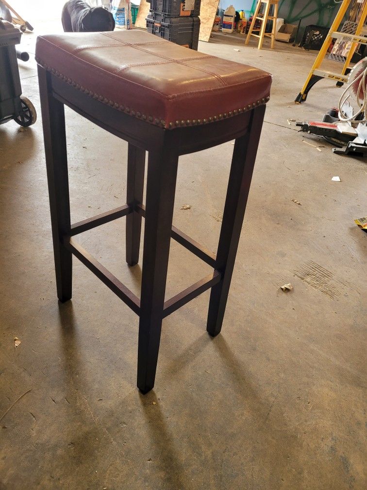 Leather Solid Hardwood Stool