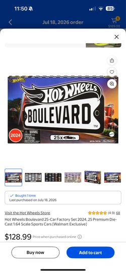 Hot Wheels Boulevard 25-Car Factory Set 2024, 25 Premium Die-Cast 1:64 Scale Sports Cars [Walmart Ex