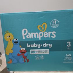 👶 NEW Pampers Baby‑Dry Diapers – Size 3 (160 Count)