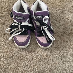 Vans Women’s Vintage Purple Shoes -black & White Laces