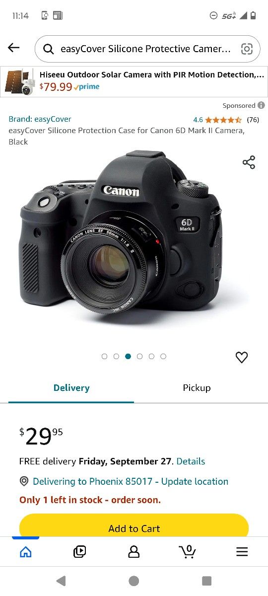 Easy Cover Silicone Case for Canon 6D Camera Black