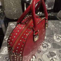 Nice And Beautiful Purse Red With Rhinestones 