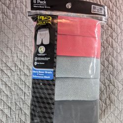 Athletics Works Men's Performance Mesh Boxer Briefs 6 Pack Size 3X. Red, Gray, Black 