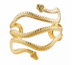 Gold-Tone Double Snake Cuff Bracelet