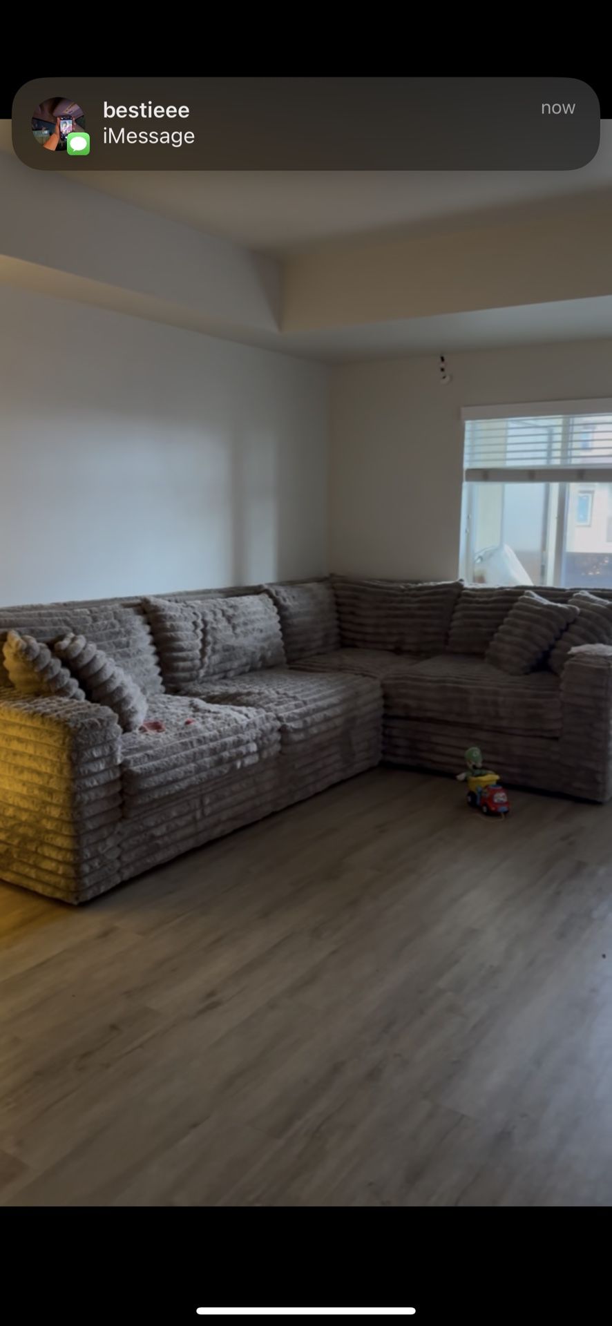 sectional couch fluffy