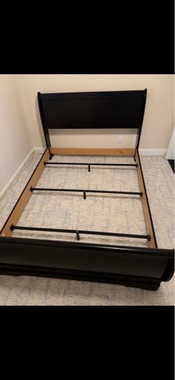 Queen Used Black Bed and Dresser Only