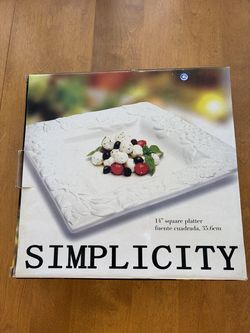 Vintage, but never used, White Serving Platter