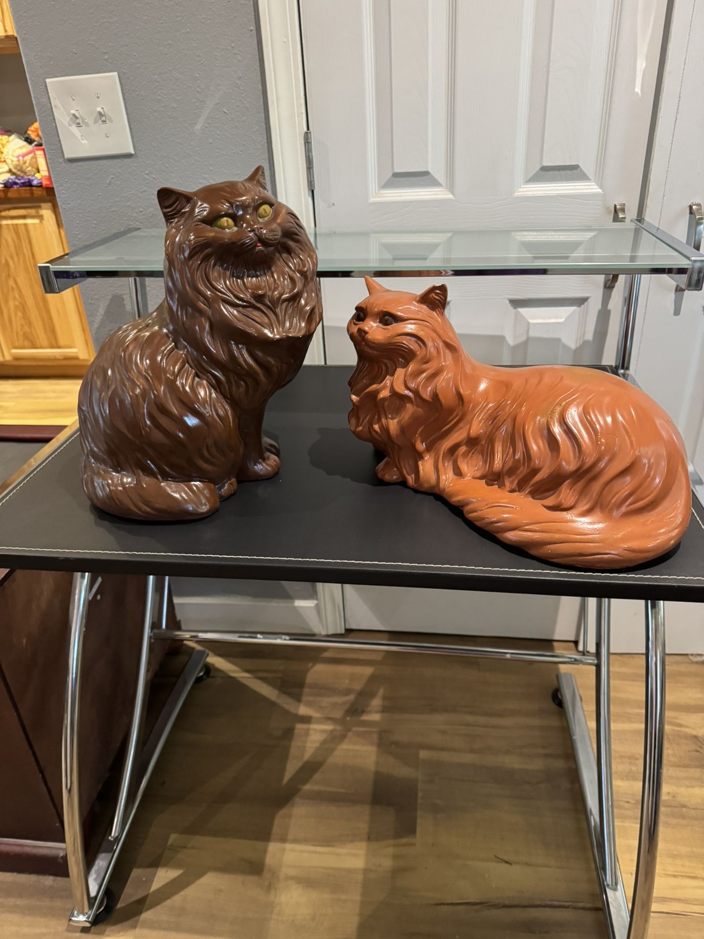 Cat Statues, 1970s Vintage Ceramic