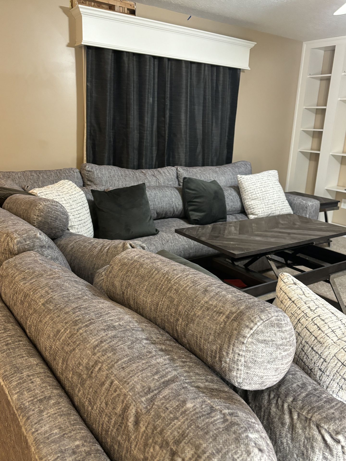 Gray Three Piece Sectional with Coffee Table PRICE DROP MOVING MUST GO