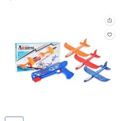  Kids Boys & Girls 13.8 in. Foam Airplane Launcher with LED Gliders - 3 Pack