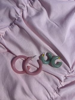 Pink & Green Earring Set 