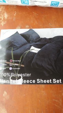 Fasisa 3pc Sheet Set ( Flannel ) Twin size light Gray in color 100% Polyester Heavy Material for the cold winter nights