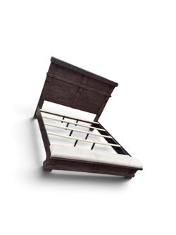 Dark Wood king Bed Frame with Upholstered Footboard