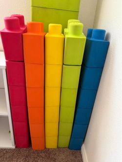 Jumbo soft foam Lego style blocks & soft foam smaller builder blocks