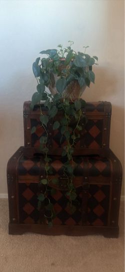 Decorative Wooden Treasure Chest Set of 2