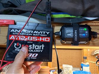 Antigravity motorcycle lithium-ion battery.