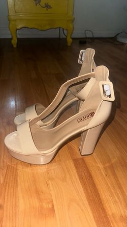 Nude Platform Block Heel