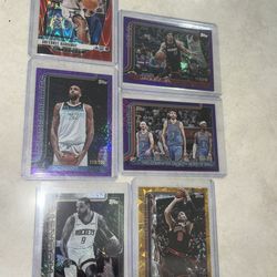6 NBA TOPPS SPECIAL RARE LOW NUMBERED & 1 MLB PANINI PRIZM NUMBERED TRADING CARD LOT