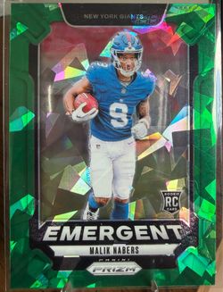 Malik Nabers Green Cracked Ice Emergent RC