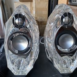 Vintage Speakers Harman Kardon Vintage Speakers Glass Speakers NEED NEW FOAM Works Great MAKE AN OFFER!