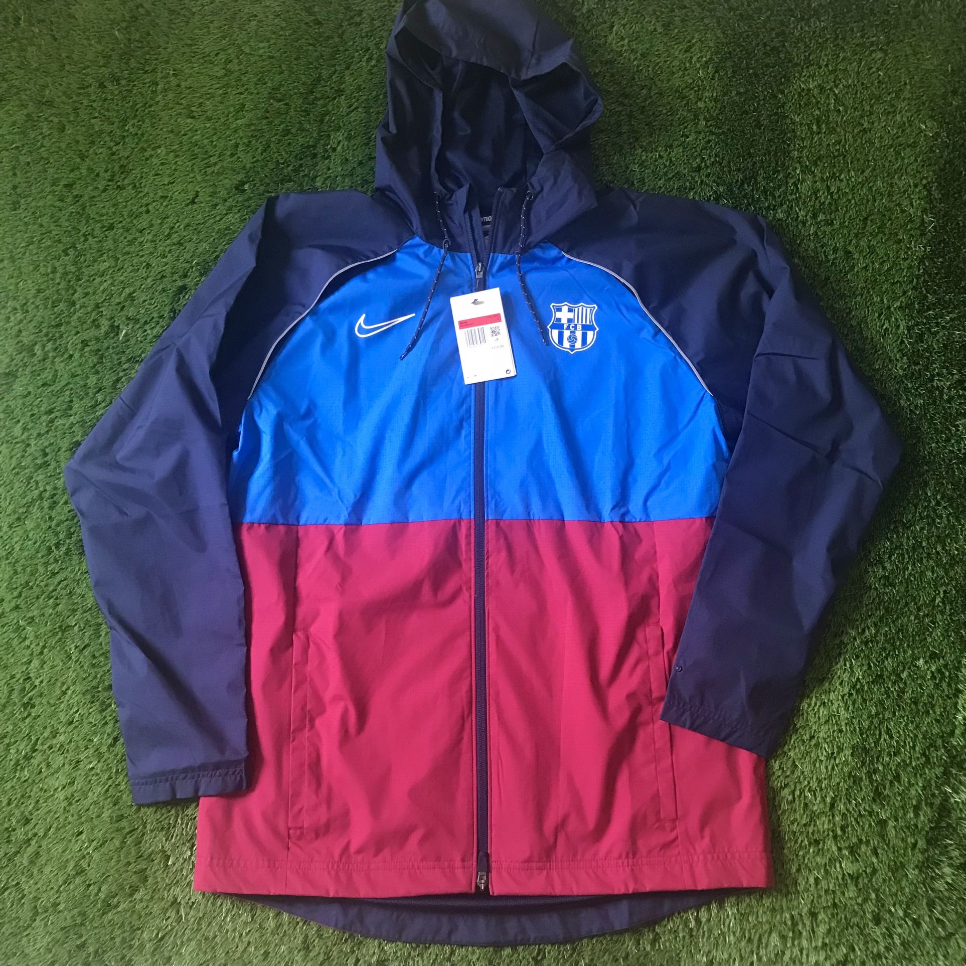 NIKE FC BARCELONA WINDBREAKER NAVY 2022 MENS SIZE L