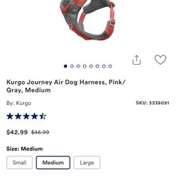 Like new Kurgo Journey Air Dog Harness - MEDIUM