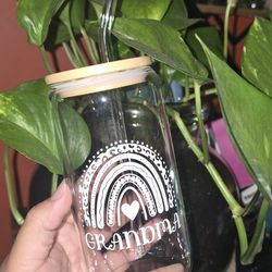 Vaso Para Abuela .Grandma Glass Cup, mug, Tumbler.
