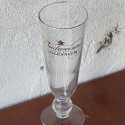 Vintage! Budweiser Millennium Pilsner Beer Glass Globe Gold Font 8.25"