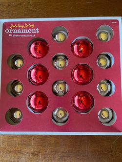 Vintage Rauch Holiday Living 18 Mercury Glass Red & Silver Ornaments
