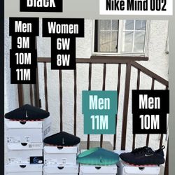 Nike Mind 001 Black Chrome - Sizes 9M,10M,11M /6W, 8W