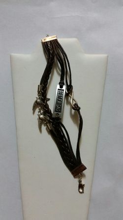 Leather Strand Charm Bracelet