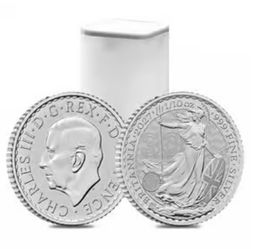 Full Tube of 16 - 2027  1/10 oz Silver Britannia .999 Fine BU 30th Anniversery