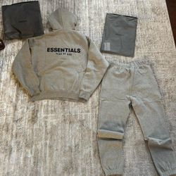 🔥 Fear of God Essentials Dark Oatmeal Cuffed Set Hoodie + Cuffed Sweatpants sizes M L XL