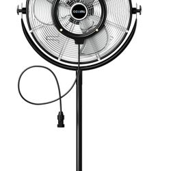 🔥Special Discount (Brand New In Box )🔥5300 CFM 20" Outdoor Pedestal Fan with Misting, Industrial Pedestal Fan with 3 Speeds, Stand up Fans Heavy Dut