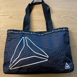 Reebok Large Gym Tote Bag Black Travel Zip
