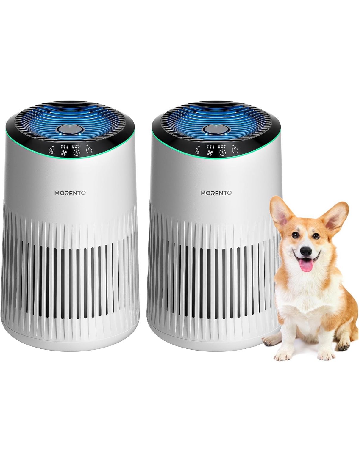 Air Purifiers for Bedroom Home with Sleep Mode for Smoke Pet Dander Odors, Small Air Purifier with Fragrance Sponge, Blue Ambient Light, 23dB Quiet, M