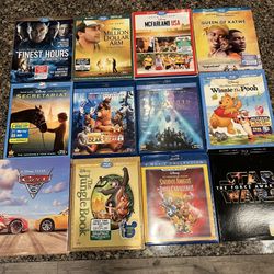 Disney Blu ray And DVD Combo Pack Movies - Animated, Live Action, Star Wars
