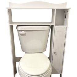 Low White Over The Toilet Cabinet Storage