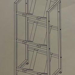 Metal Shelves, 21X14X44.5 inch, Black & White 